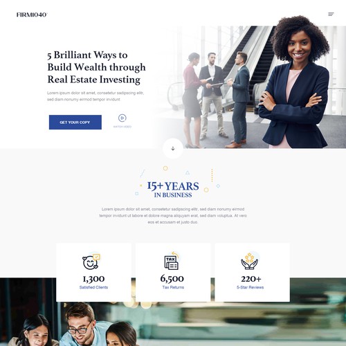Landing Page for the Tax Firm