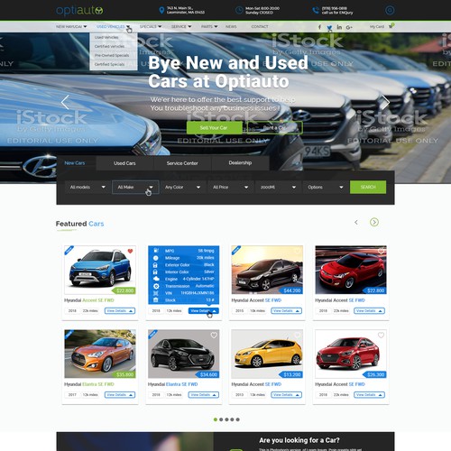 Automotive landing page