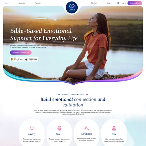 FaithFeel Landing page  UI/UX Design