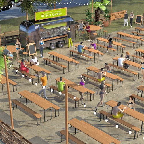 Beach beer garden concept