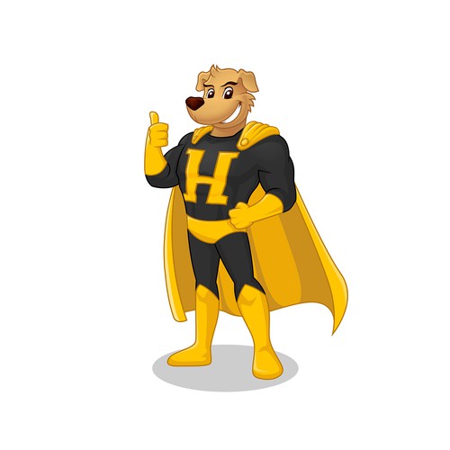 Mascot for Hopscotch the superdog