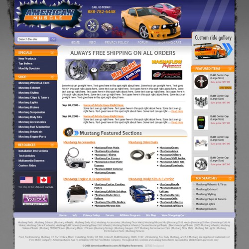 $320 - e-Commerce - automotive aftermarket redesign