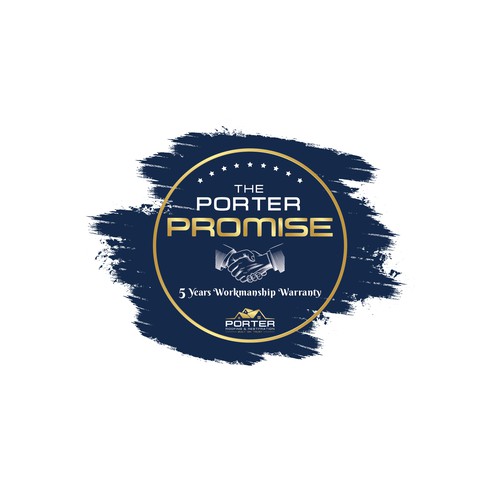 Designing Classy Stamp of Guarantee for Porter Roofing