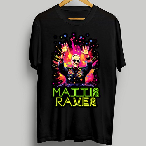 Neon Colors Techno T-shirt Design