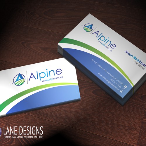 Professional Business Cards for Alpine Inc