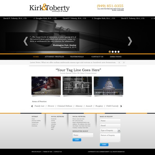 website design for Kirk and Toberty Attorneys At Law (K&T)