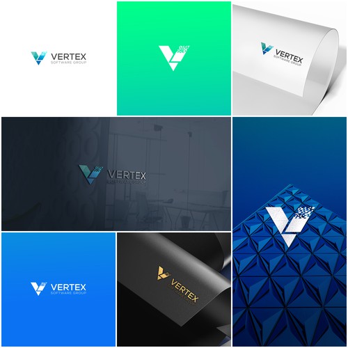 logo "VERTEX" for software company 