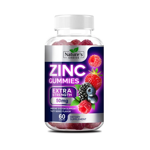 Zinc gummies design label