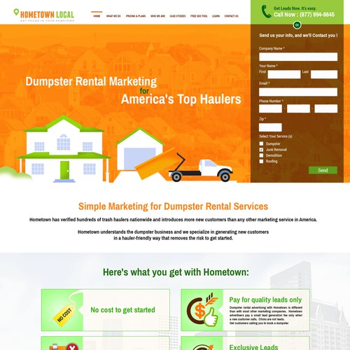 Create a great new landing page for HometownLocal.com!