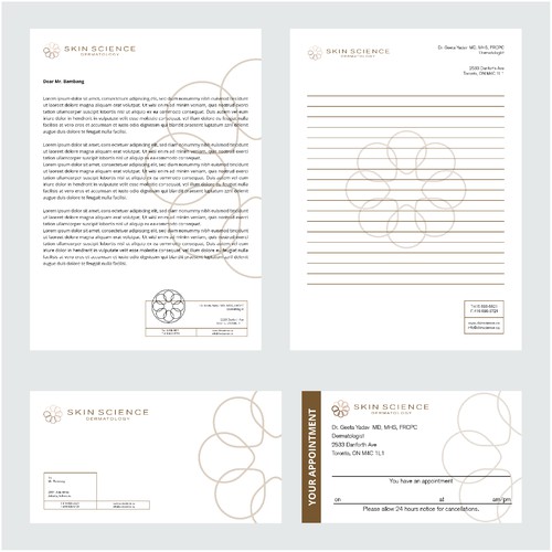 Stationery design concept for SKIN SCIENCE DERMATOLOGY