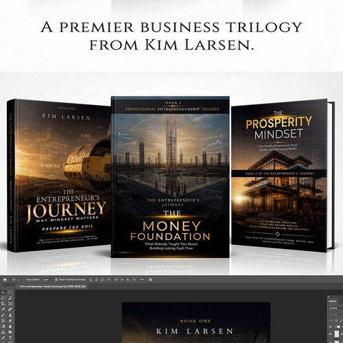 Premium Business Book Cover Trilogy Concept