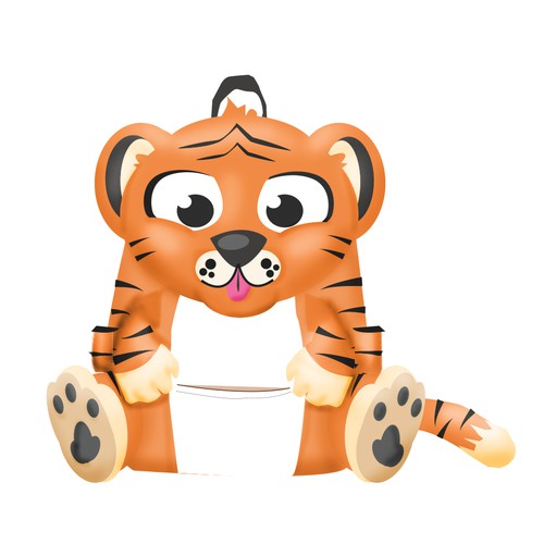 Create a baby tiger cub backpack for a 3-5 year old