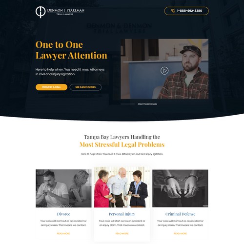 Landing page design for a Law Firm