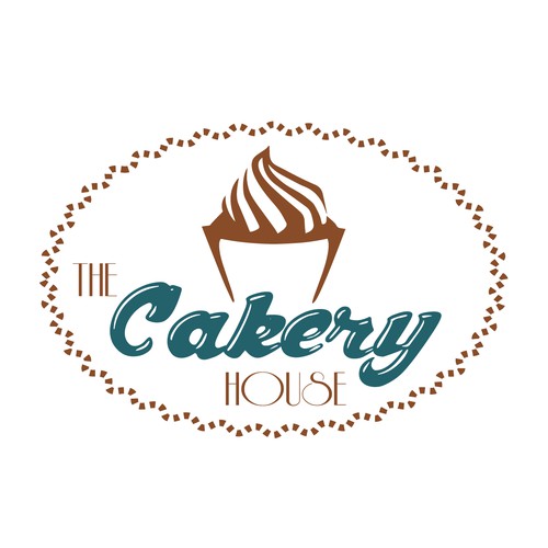 I want a Logo for a small cakery company called "THE CAKERY HOUSE"