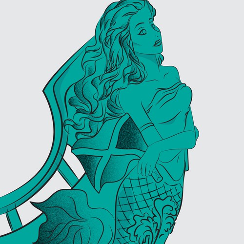 Mermaid figurehead to be used in a logo 