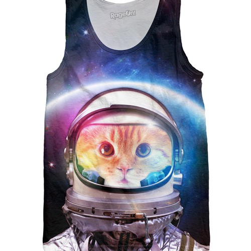 Captain Space Cat on Tank top