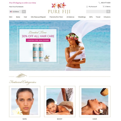 Clean Responsive Website for Pure Fiji