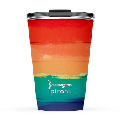 Ombre Insulated Drinkware Tropical Sunset Pattern Design
