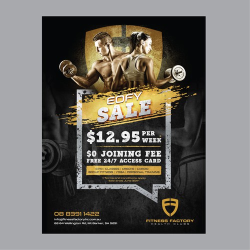 Poster for an awesome gym sale