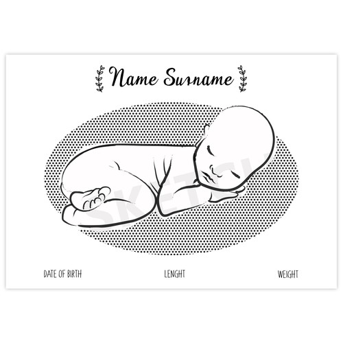 Minimalistic illustration of a baby