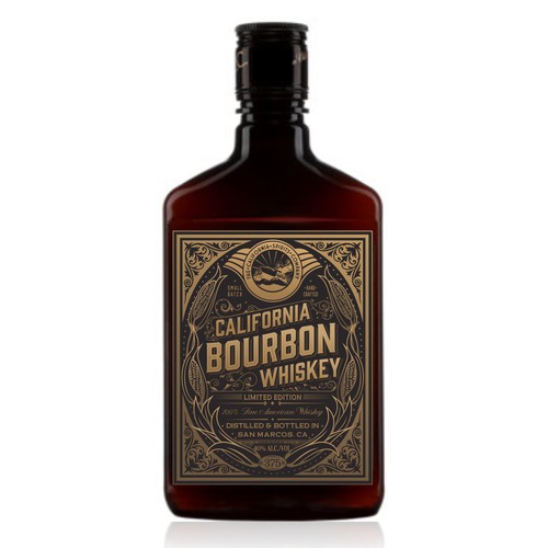 Design a retro Bourbon label