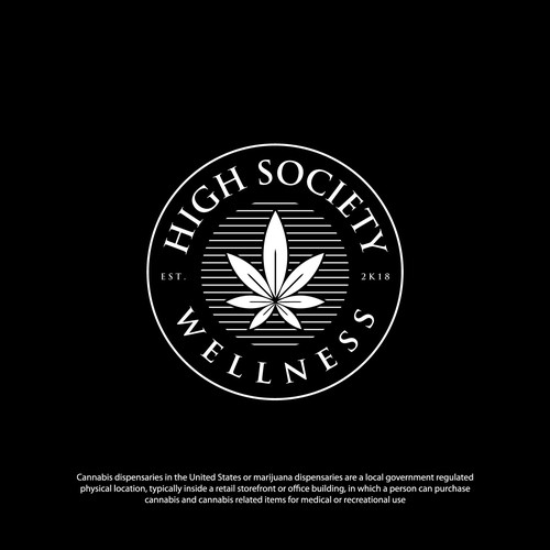 Luxury Badge logo design for high society hemp / marijuana