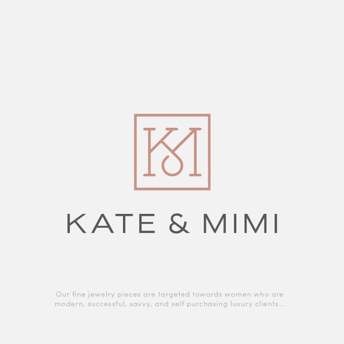 Elegant KM monogram for Kate & Mimi