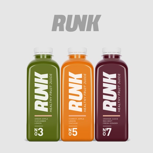 RUNK FRUIT AND VEGETABLE JUICE LABEL DESIGN