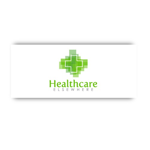 Create a cool and modern brand logo for Healthcare Elsewhere, a Medical Tourism Podcast and book