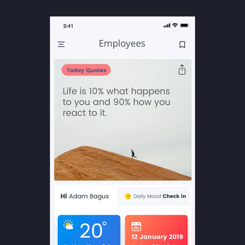 A social engagement and peer recognition app for employees.