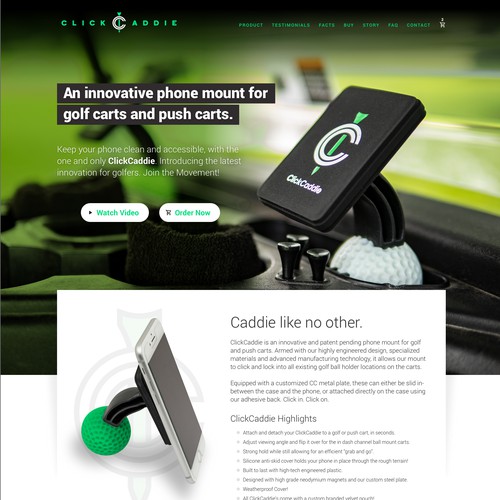 Design for a product website