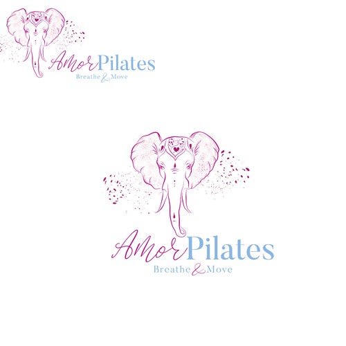 Artistic logo for Amor Pilates Breathe&Move