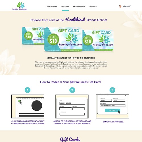Website design for a natural health site