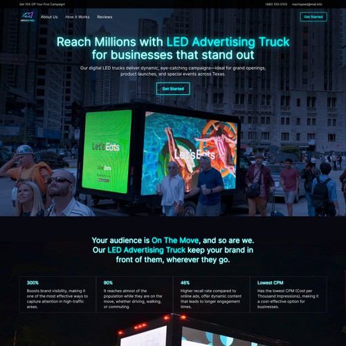 LED Truck Advertisement landing page
