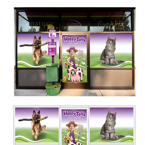 Visual Balance with Personality - Storefront Graphic for a Holistic Pet Store