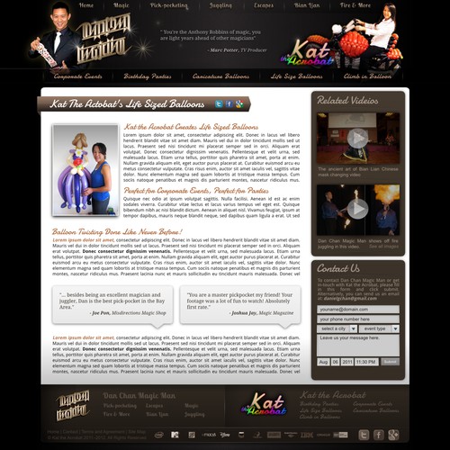 New website design wanted for www.danchanmagic.com