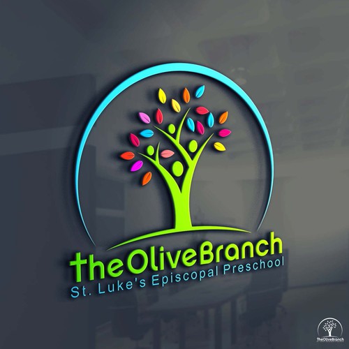 Create a clean, whimsical and youthful logo for The Olive Branch Episcopal Preschool!