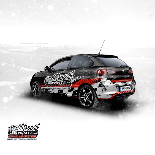 Aggressive winter racing car 