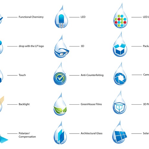 Create small illustrations for Light Polymers' products