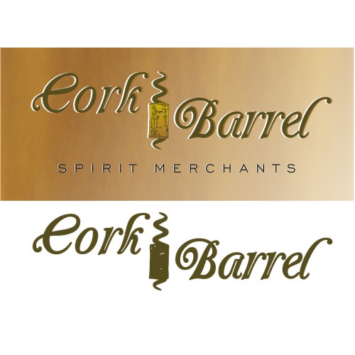 Create a brand package for an upscale liquor store The Cork & Barrel
