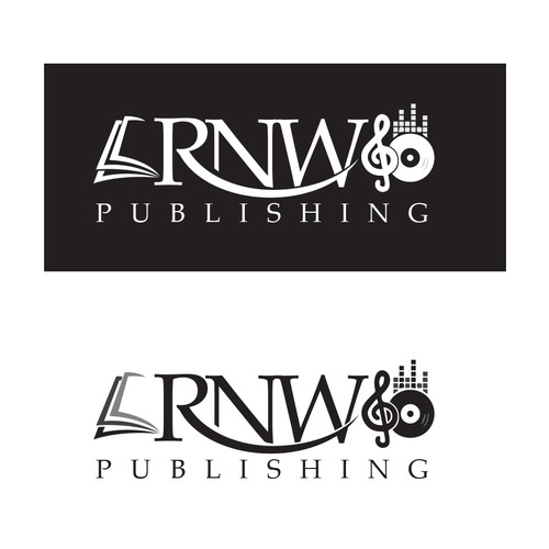 Create a classic logo for a company which publishes books and music.