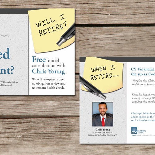 postcard or flyer for CY Financial Advice