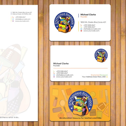 Enchanted Backpack business card & letterhead