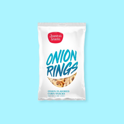 Onion rings snack packaging concept