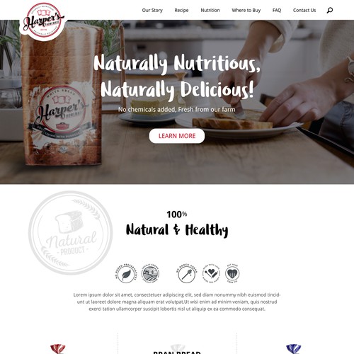 Website design for bread company