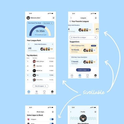Social mobile app to use your phone Less together with friends