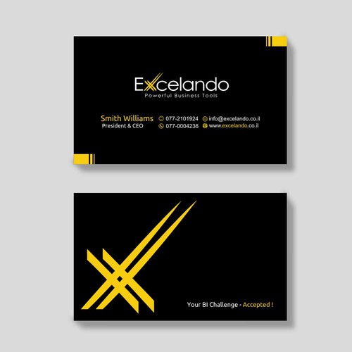 Design an exceptional business card for BI company