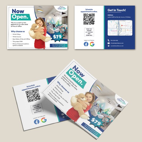Clean postcard  design for Kids smiles