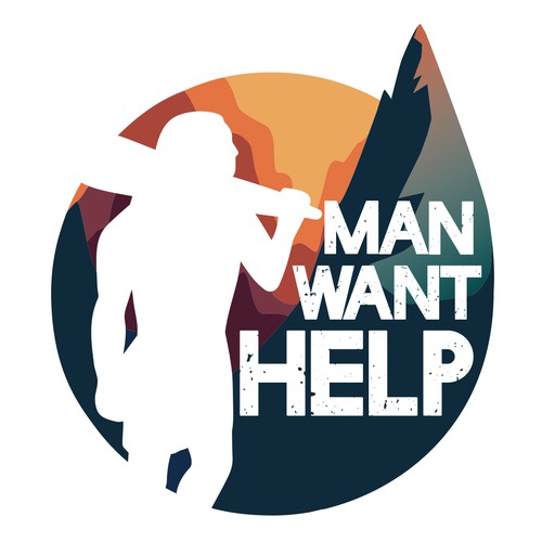Colorful Bold Logo Design for Men's Self-Care Blog