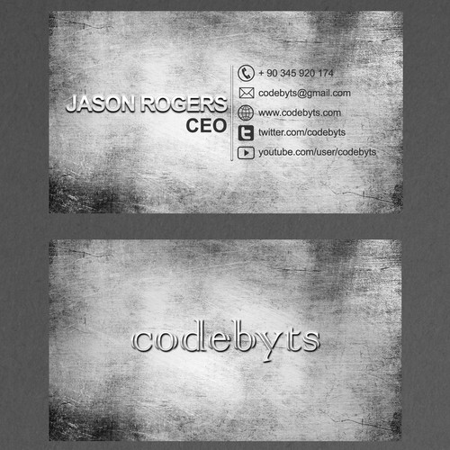 Innovative and textured Business Cards for codebyts